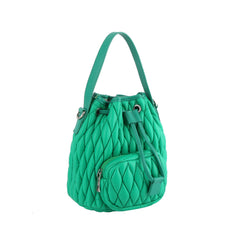 Quilted bucket tote bag