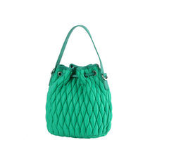 Quilted bucket tote bag