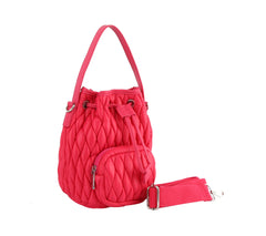 Quilted bucket tote bag