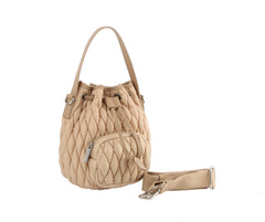 Quilted bucket tote bag