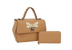 Fashion Large Bee Satchel with Wallet