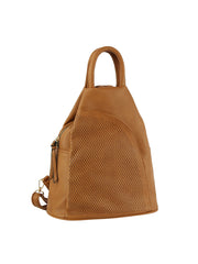 Laser cut convertible one and double strap backpack