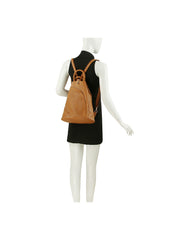 Laser cut convertible one and double strap backpack
