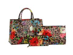 Fashion Leo Flower Satchel Set with wallet