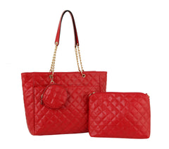 Fashion Quilted Three pieces Set Large Tote