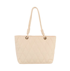 Quited tote with Loop knot detailed handle