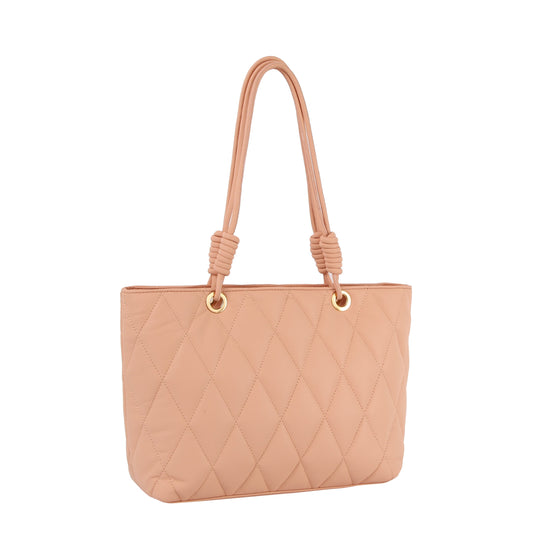 Quited tote with Loop knot detailed handle