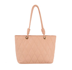 Quited tote with Loop knot detailed handle