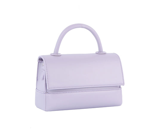 Double snap closure mini tote with single top handle