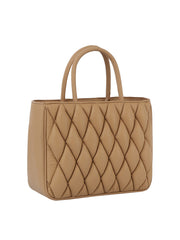 Quilted top handle tote