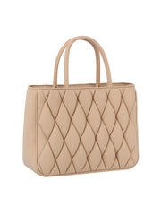 Quilted top handle tote