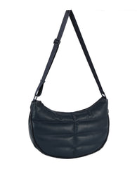 Puffy quilted half moon unisex shoulder