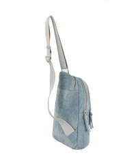 Double compartments denim Sling bag