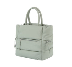 Puffer tote with zip pockets
