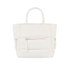 Puffer tote with zip pockets