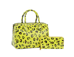 Fashion Neon Leopard Satchel with Wallet JYSF-0370W