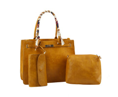 Womens Fashion  Handbags Top Handle Satchel  with Matching Wristlet Purse Set  3pcs