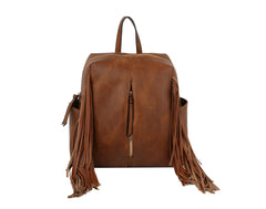 Women Backpack Purse Suede Fringed Tassel Shoulder Bag Fashion PU Leather Travel Bag Daypacks Purse for Girls