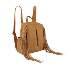 Women Backpack Purse Suede Fringed Tassel Shoulder Bag Fashion PU Leather Travel Bag Daypacks Purse for Girls