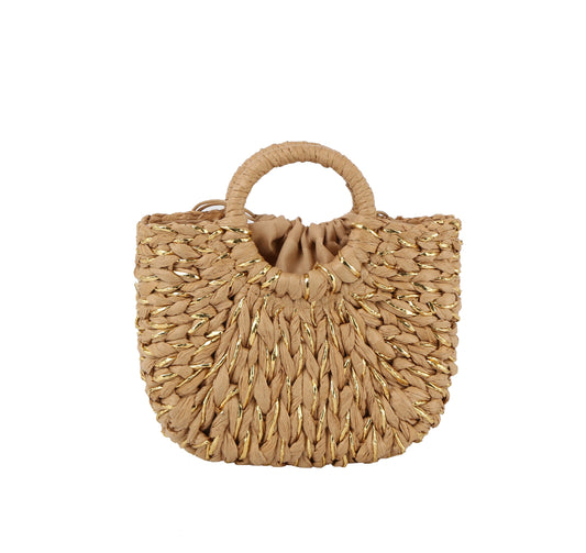 Small straw beach tote