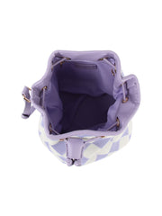 Argyle pattern crossbody bucket bag