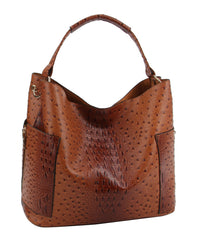 Women Crocodile Pattern Top Handle Satchel Bag