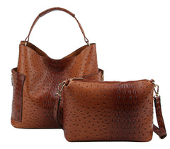Women Crocodile Pattern Top Handle Satchel Bag
