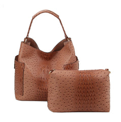 Women Crocodile Pattern Top Handle Satchel Bag