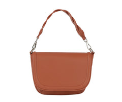 Woven top handle front flap crossbody