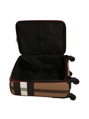 Classic checkered pattern luggage travel bag and duffel bag set