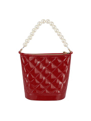Pearl Handle Crossbody Satchel Handbag