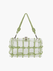 Women Mini Transparent Plastic Shoulder Handbag