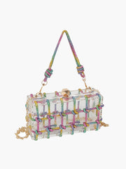 Women Mini Transparent Plastic Shoulder Handbag