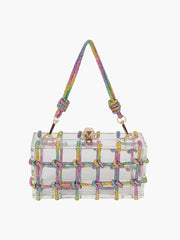 Women Mini Transparent Plastic Shoulder Handbag