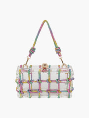 Women Mini Transparent Plastic Shoulder Handbag