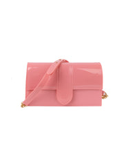 Chain Accented Jelly Shoulder Bag