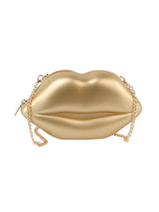Patent Kissable Lips Shoulder Bag