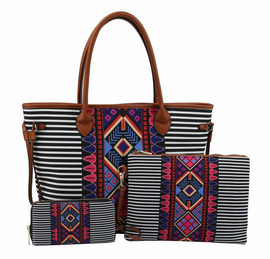 Aztec Printed Canvas 3-in-1 Shopper
