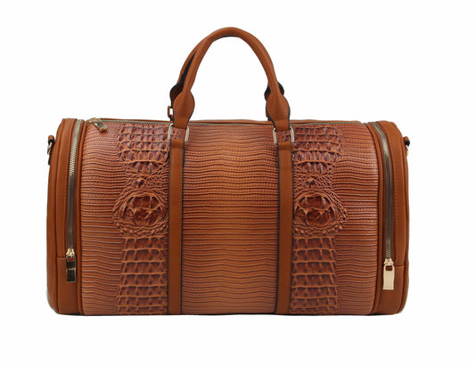 Alligator Embossed Large Satchel Handbag