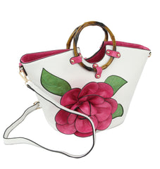 Women Flower Satchel Evening Purse Handbag