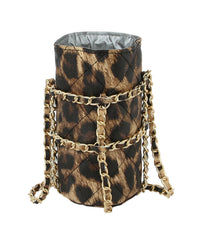 FASHION CYLINDER DIAMOND BRAIDED CROSSBODY BAG