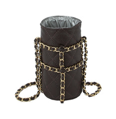 FASHION CYLINDER DIAMOND BRAIDED CROSSBODY BAG