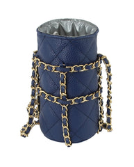 FASHION CYLINDER DIAMOND BRAIDED CROSSBODY BAG