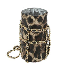 FASHION CYLINDER DIAMOND BRAIDED CROSSBODY BAG