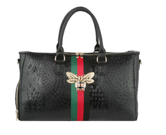 Travel Duffel Bag for Women Vintage Crocodile Pattern