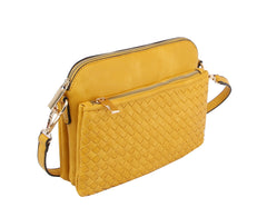 FASHION WOVEN MULTIZIP CROSSBODY BAG