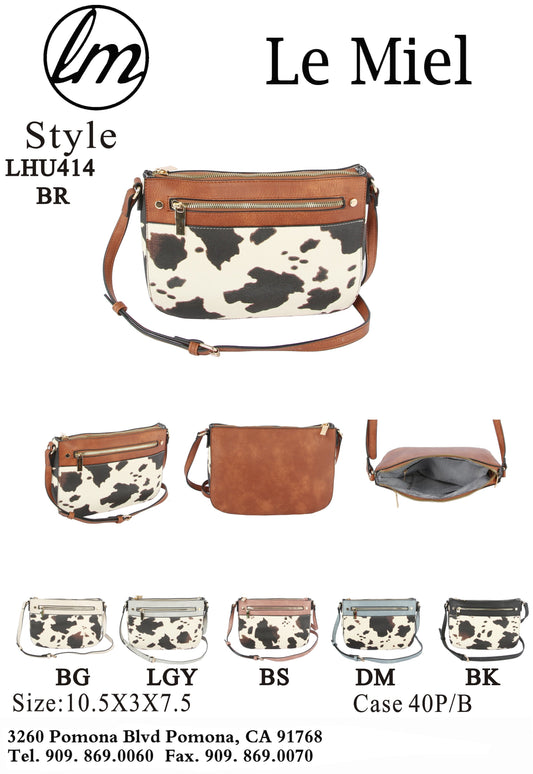 Cow Printed Crossbody Bag Shoulder Purse