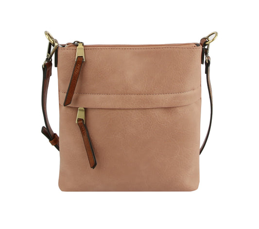 Stylish Crossbody Purse Double Zipper