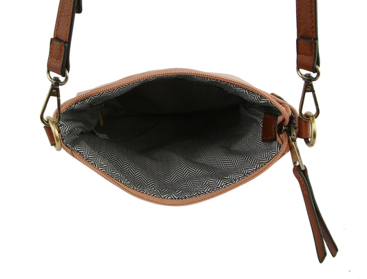 Stylish Crossbody Purse Double Zipper