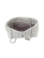 Embossed Leather Convertible Chain Shoulder Bag